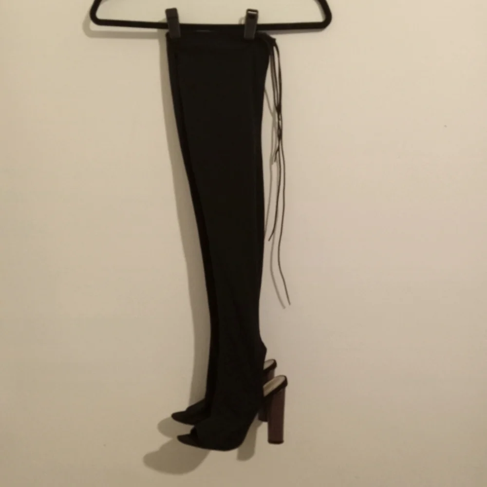 Missguided Over The Knee Open Toe Y2K Boots
